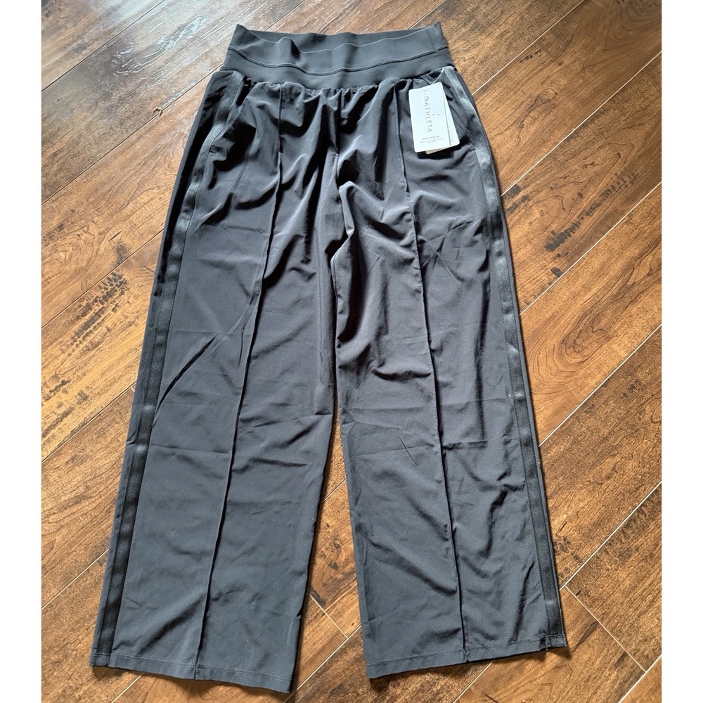 Athleta Nolita Wide Leg Pants Women's 12 Black Petite Hemmed NWT $98